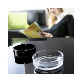 Posacenere Arcoroc   6 Unità Impilabile Set Nero Vetro 10,7 cm