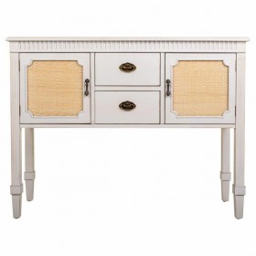 Credenza Alexandra House Living Bianco Rattan Legno di abete 36 x 82 x 108 cm