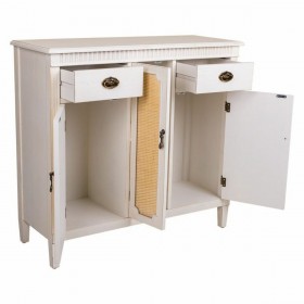 Credenza Alexandra House Living Bianco Rattan Legno di abete 36 x 88 x 95 cm