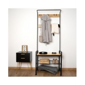 Attaccapanni da Terra Vinthera Moa Acciaio Nero 72 x 34 x 183 cm