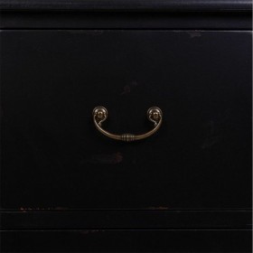 Credenza Alexandra House Living Nero Rattan Legno di abete 40 x 78 x 106 cm