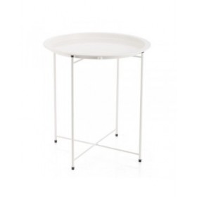 Tavolo aggiuntivo Vinthera Moa Acciaio 47 x 50 cm Bianco Metallo