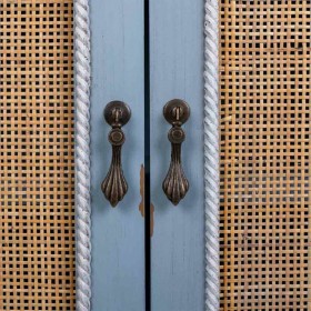 Armadio Alexandra House Living Azzurro Rattan Legno di abete Legno MDF 42 x 138 x 80 cm