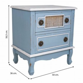 Comodino Alexandra House Living Azzurro 36 x 56 x 50 cm