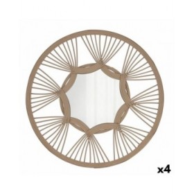 Specchio da parete Vinthera Moa Rattan Naturale 59 cm (4 Unità)