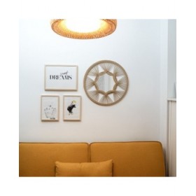 Specchio da parete Vinthera Moa Rattan Naturale 59 cm (4 Unità)