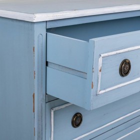 Cassettiera Alexandra House Living Azzurro Rattan Legno di abete Legno MDF 38 x 80 x 90 cm