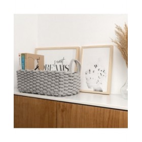 Cesta Decorativa Vinthera Moa Grigio Cotone 35 x 25 x 13 cm