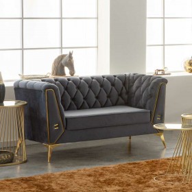 Divano Alexandra House Living Grigio 72 x 75 x 153 cm