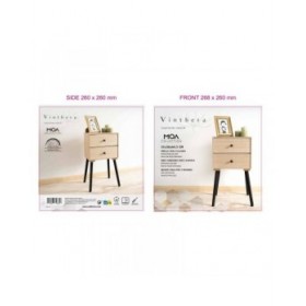 Comodino Vinthera Moa Naturale Metallo 35 x 26 x 65 cm
