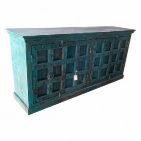 Credenza Alexandra House Living Azzurro Acacia Legno di mango 51 x 96 x 210 cm