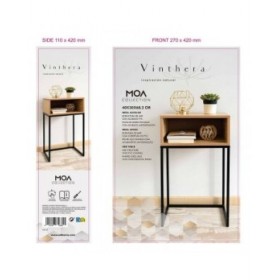 Comodino Vinthera Moa Naturale Metallo 40 x 30 x 68 cm