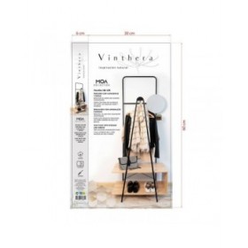 Appendiabiti con specchio Vinthera Moa Nero Beige Metallo Legno MDF 76 x 180 x 40 cm