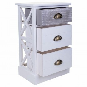 Comodino Alexandra House Living Bianco 25 x 57 x 35 cm