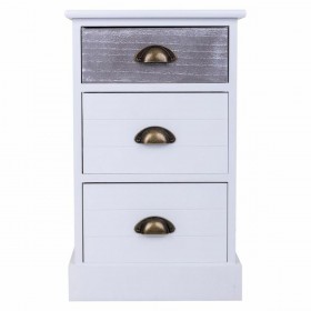 Comodino Alexandra House Living Bianco 25 x 57 x 35 cm