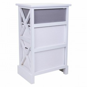 Comodino Alexandra House Living Bianco 25 x 57 x 35 cm