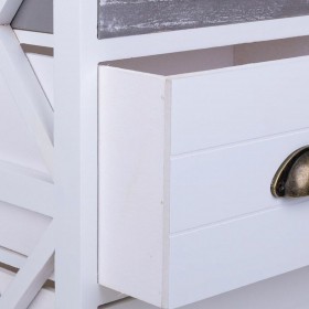 Comodino Alexandra House Living Bianco 25 x 57 x 35 cm