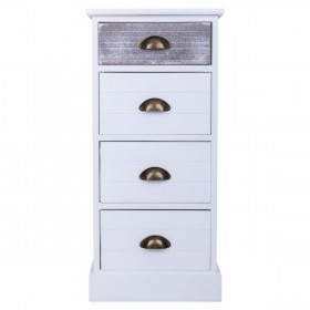 Cassettiera Alexandra House Living Bianco Legno di paulownia Legno MDF 25 x 76 x 35 cm