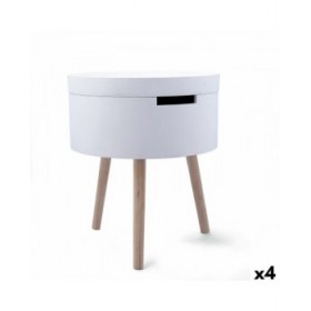 Tavolo aggiuntivo Vinthera Moa Bianco Beige 38 x 43 cm (4 Unità)