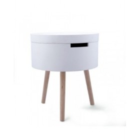 Tavolo aggiuntivo Vinthera Moa Bianco Beige 38 x 43 cm (4 Unità)