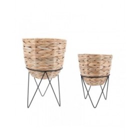 Vaso con supporto Vinthera Moa Beige Metallo Giacinto d'acqua 20 x 30 cm 25 x 40 cm 2 Pezzi