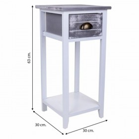 Comodino Alexandra House Living Bianco 30 x 63 x 30 cm