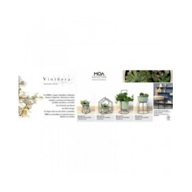 Vaso con supporto Vinthera Moa Verde Metallo 14,5 x 12,5 x 15 cm (12 Unità)