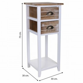 Comodino Alexandra House Living Bianco 30 x 73 x 30 cm