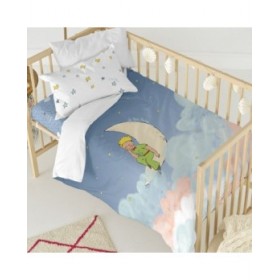 Set di copripiumino HappyFriday Le Petit Prince La Lune Multicolore Culla Neonato 2 Pezzi