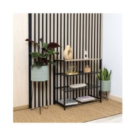 Vaso con supporto Vinthera Moa Verde Metallo 22 x 22 x 58 cm (4 Unità)