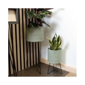 Vaso con supporto Vinthera Moa Verde Metallo 22 x 22 x 58 cm (4 Unità)