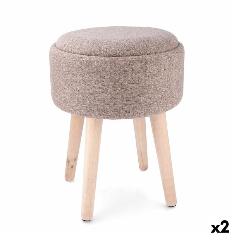 Sgabello con portaoggetti Vinthera Moa Legno 34 x 34 x 45 cm (2 Unità)