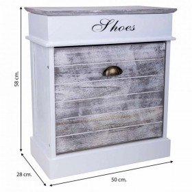 Scarpiera Alexandra House Living Bianco 28 x 58 x 50 cm 1 cassetto