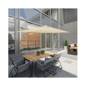Marbueno Ombrellone Acciaio 6 stecche D200x300 cm Poliestere Beige Giardino, Piscina e Terrazza 10192