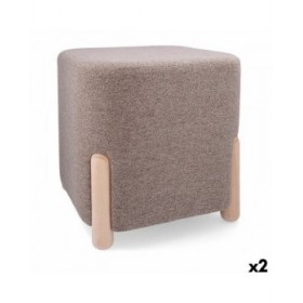 Puff Vinthera Moa Marrone Legno 34 x 34 x 38 cm (2 Unità)
