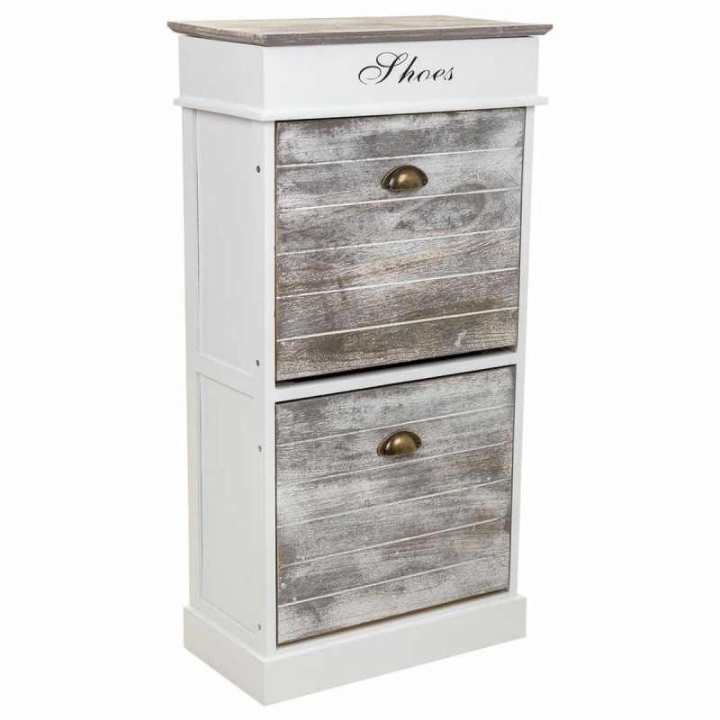 Scarpiera Alexandra House Living Bianco 28 x 98 x 50 cm 2 cassetti