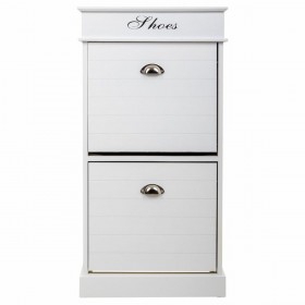 Scarpiera Alexandra House Living Bianco 28 x 98 x 50 cm 2 cassetti