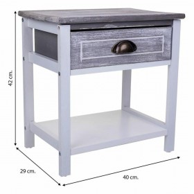 Comodino Alexandra House Living Bianco 29 x 42 x 40 cm