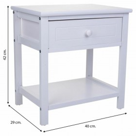 Comodino Alexandra House Living Bianco 29 x 42 x 40 cm