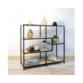 Tavolo aggiuntivo Vinthera Moa Nero Beige 100 x 90 x 34 cm