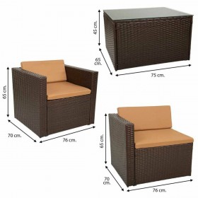 Set di mobili Alexandra House Living Marrone 4 Pezzi