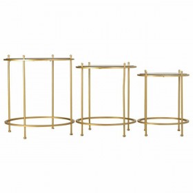 Set di 3 tavoli Alexandra House Living Oro 53 x 60 x 53 cm