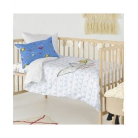 Set di copripiumino HappyFriday Le Petit Prince Navire Multicolore Culla Neonato 2 Pezzi