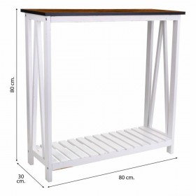 Ingresso Alexandra House Living Bianco Legno di paulownia Legno MDF 30 x 80 x 80 cm