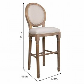 Sgabello Alexandra House Living Crema Gomma Legno 46 x 116 x 52 cm