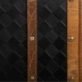 Valigia decorativa Alexandra House Living Nero PVC Legno Metallo Stoffa Vintage 30 x 17 x 43 cm