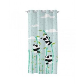 Tenda HappyFriday Moshi Moshi Panda Garden Azzurro 140 x 265 cm