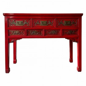 Ingresso con Cassetti Alexandra House Living Rosso Legno Legno di olmo 49 x 90 x 120 cm