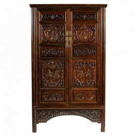 Armadio Alexandra House Living Marrone Legno Legno di olmo 40 x 160 x 95 cm Orientale 2 Mensole