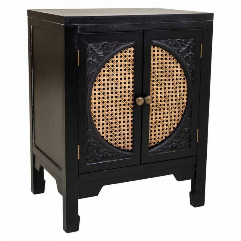 Comodino Alexandra House Living Nero 36 x 65 x 50 cm